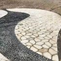六盘水 黄金麻冰裂纹地铺石工地铺装案例