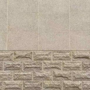 六盘水 黄金麻自然面蘑菇石配荔枝面干挂