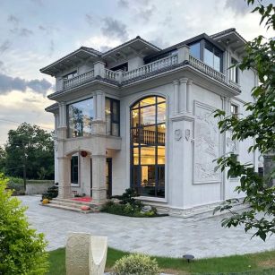 六盘水 白麻花岗岩私人别墅干挂石材豪华定制