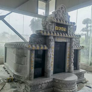 六盘水 芝麻白墓碑效果展示图