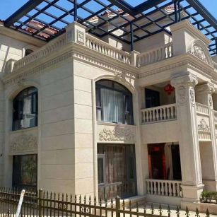 六盘水 黄金麻花岗岩荔枝面别墅外墙干挂