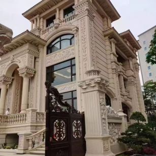 六盘水 黄金麻花岗岩别墅外墙干挂效果展示