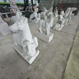 六盘水 芝麻白花岗岩造型立体雕刻——十二生肖