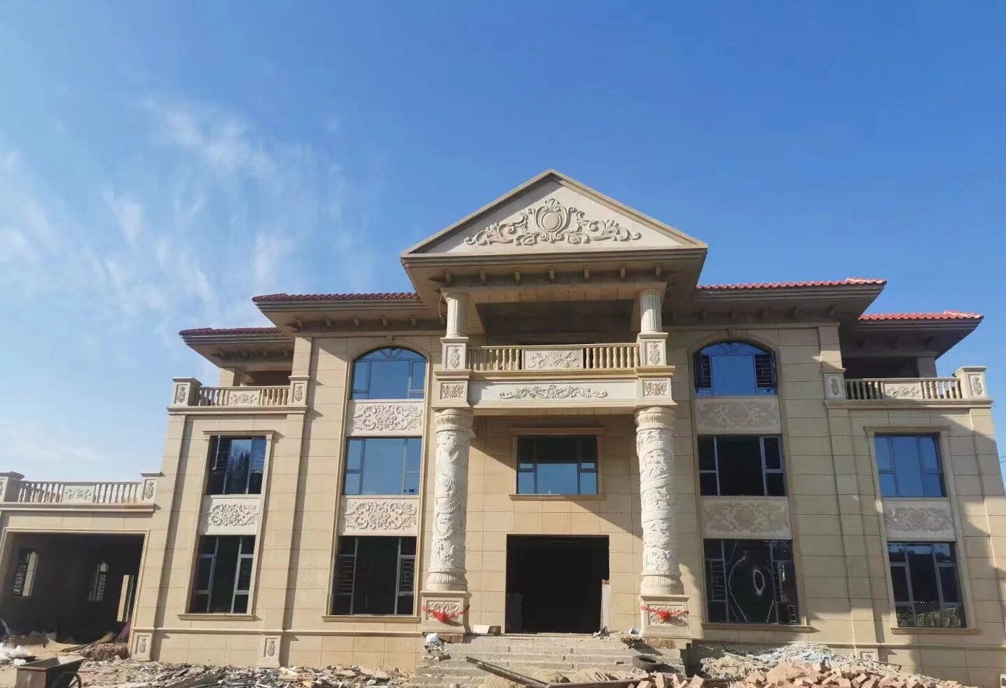 六盘水 黄金麻花岗岩别墅外墙干挂