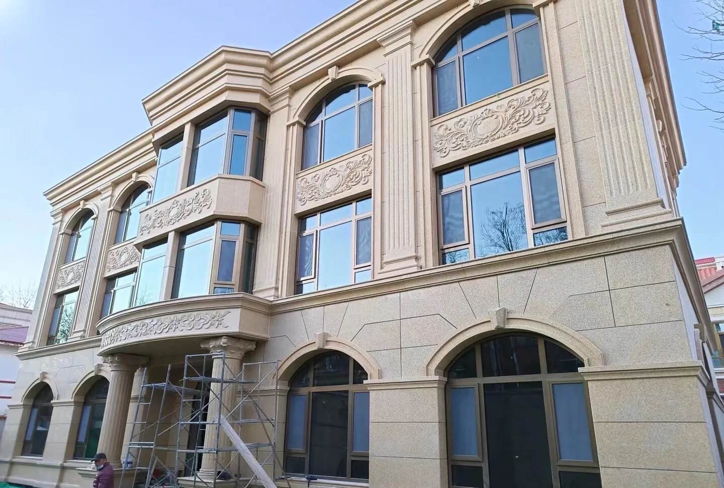 六盘水 黄金麻花岗岩别墅外墙干挂