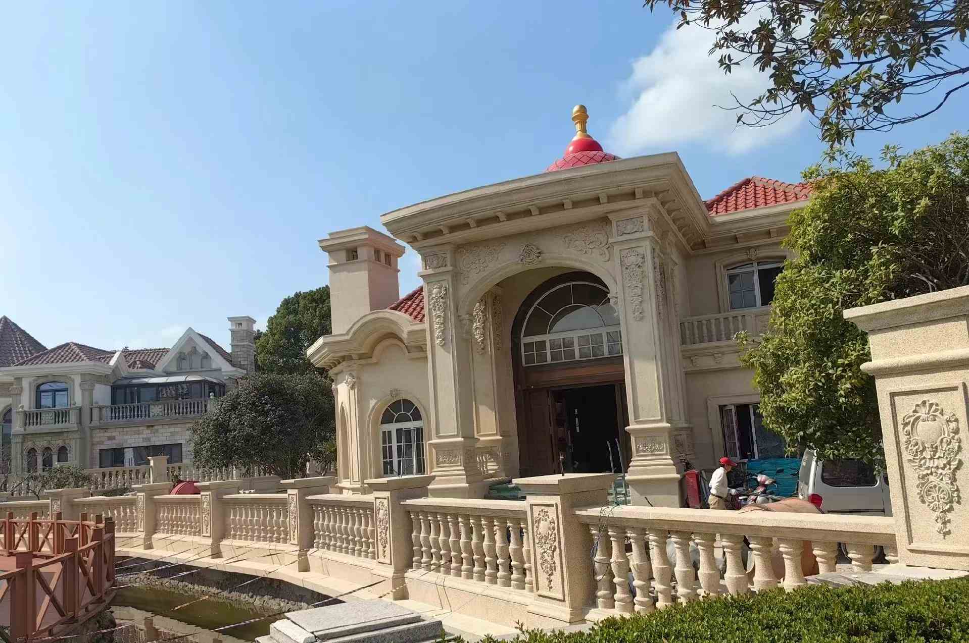 六盘水 黄金麻花岗岩欧式别墅