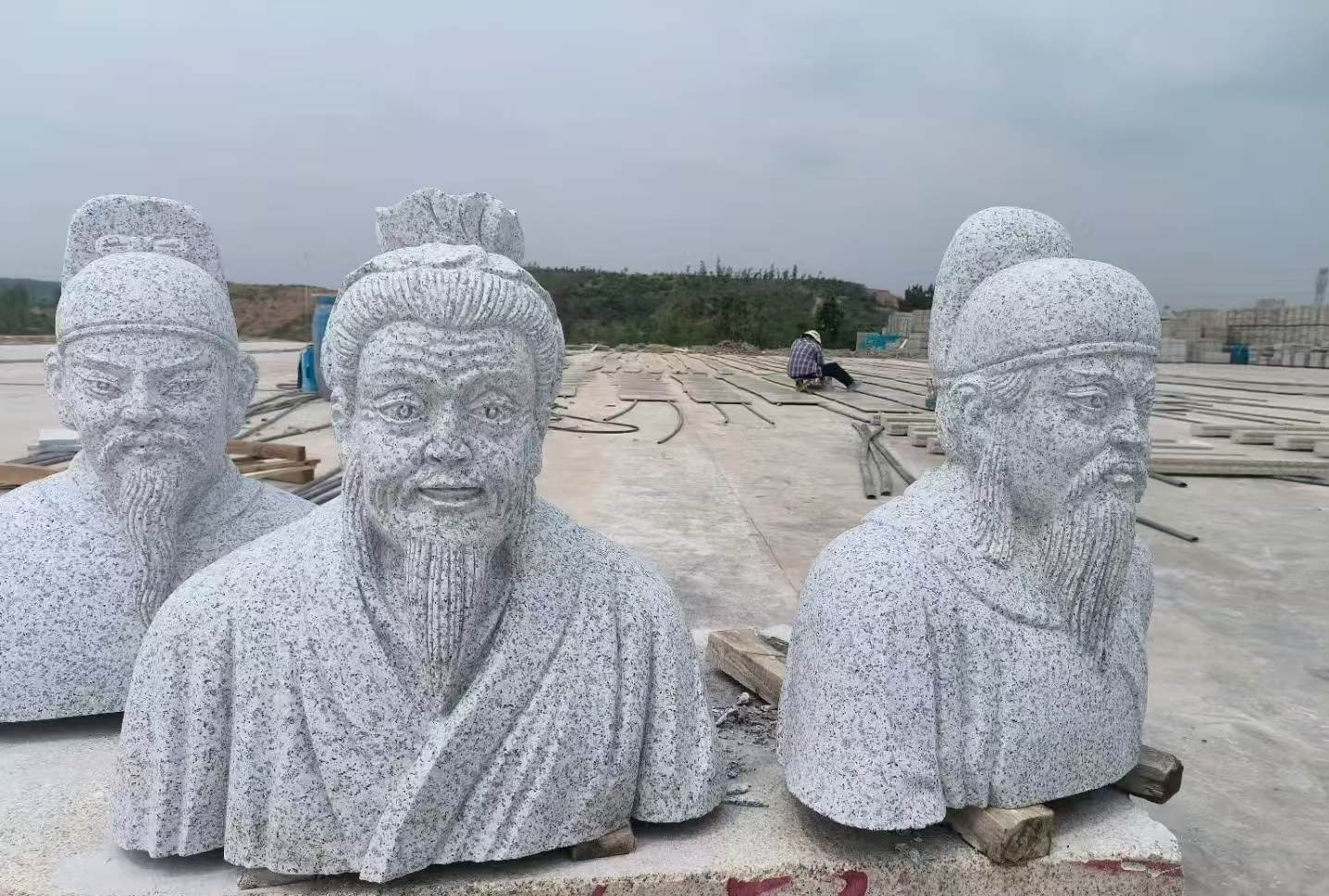 六盘水 白麻花岗岩石材人物立体雕刻