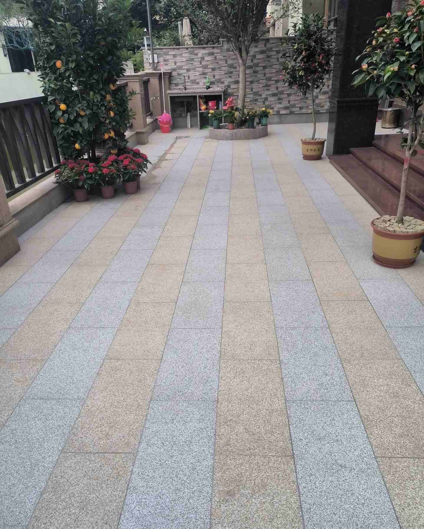 六盘水 黄金麻白麻荔枝面庭院铺装展示